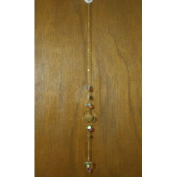 Suncatcher Crystal Light Prism Heart Sun Leaf Gold Star Brass 18" Garden Window - Picture 1 of 5